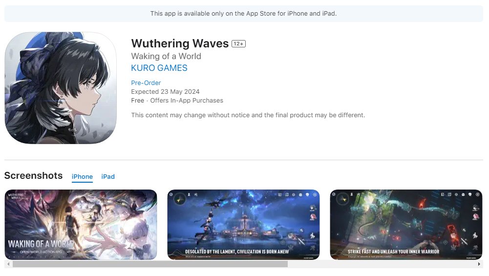 Wuthering Waves App Store